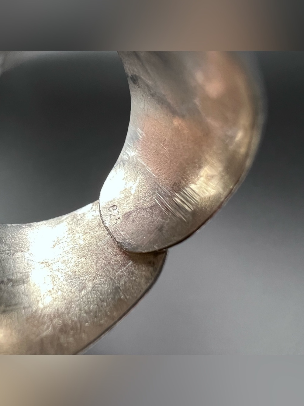 Sterling Silver Hammered Cigar Band Ring - Picture 6 of 7